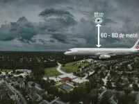 Reacția pilotului Turkish Airlines când a observat drona deasupra avionului, la Otopeni. Proprietarul ei este căutat