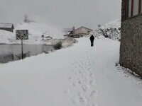 Iarnă în Făgăraș la final de septembrie. ANM anunță ninsori abundente și viscol. Zăpada de la Bâlea Lac crește rapid