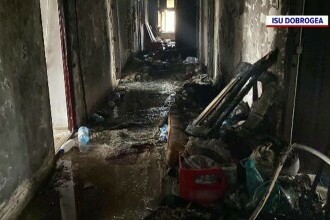 Incendiu la un bloc din Medgidia. 40 de persoane au fost evacuate