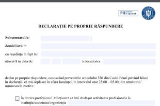 Modelul DeclaraÅ£iei Pe Proprie RÄƒspundere Care Trebuie CompletatÄƒ In Perioada De CarantinÄƒ Pentru A Iesi Din CasÄƒ Stirileprotv Ro