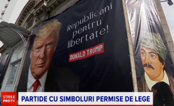 Imaginea lui Trump, folosită electoral în România. Reacția unui american când a văzut un afiș cu el în București