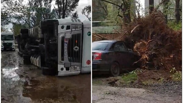 Tir Răsturnat De Vant In Ialomița Vijelia A Smuls Copaci și