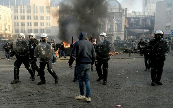 Protest violent &icirc;n Bruxelles