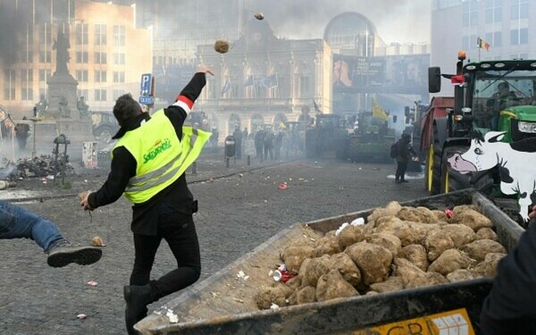 Protest violent &icirc;n Bruxelles