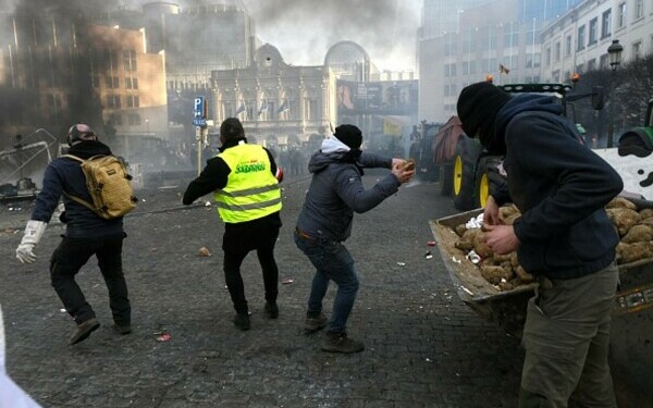Protest violent &icirc;n Bruxelles