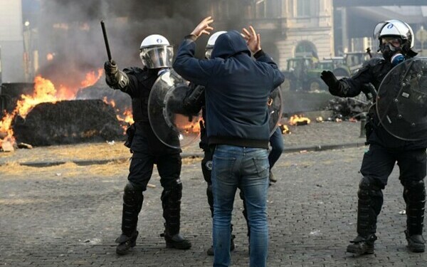Protest violent &icirc;n Bruxelles