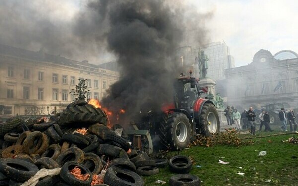 Protest violent &icirc;n Bruxelles