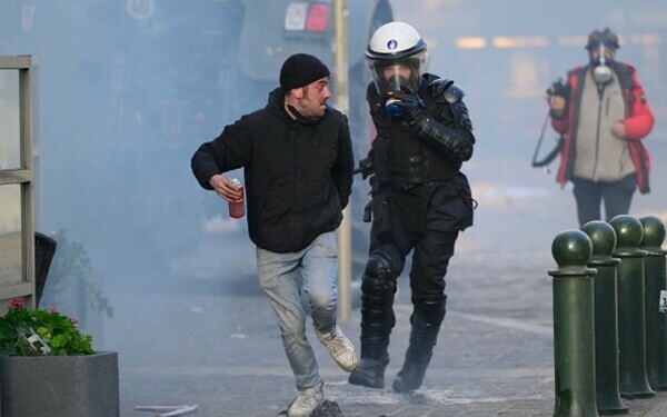 Protest violent &icirc;n Bruxelles