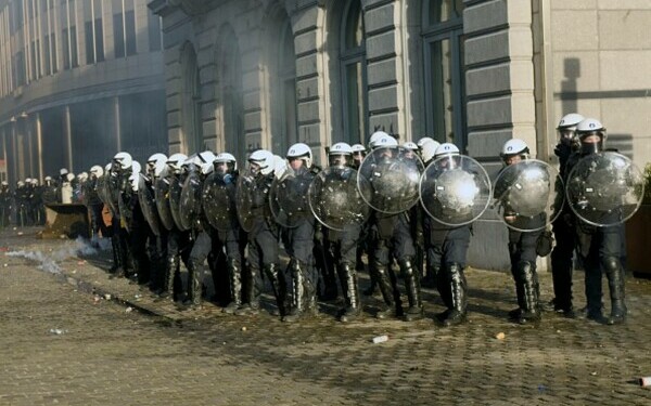 Protest violent &icirc;n Bruxelles