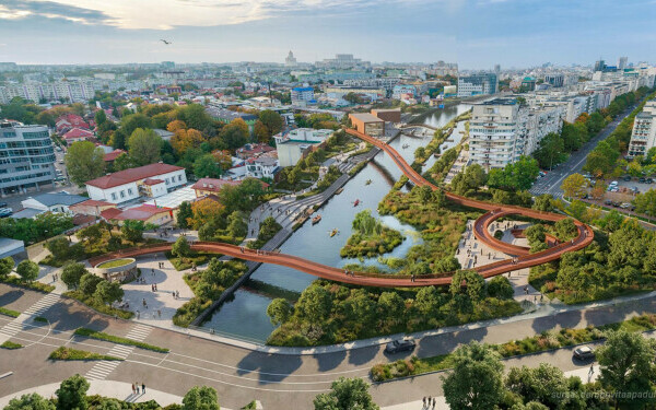 Cum va arăta Bucureștiul &icirc;n 2035. Albia betonată a D&acirc;mboviței va &ldquo;&icirc;nverzi&rdquo;, splaiul Unirii - eliberat de trafic. GALERIE FOTO