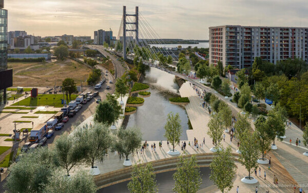 Cum va arăta Bucureștiul &icirc;n 2035. Albia betonată a D&acirc;mboviței va &ldquo;&icirc;nverzi&rdquo;, splaiul Unirii - eliberat de trafic. GALERIE FOTO