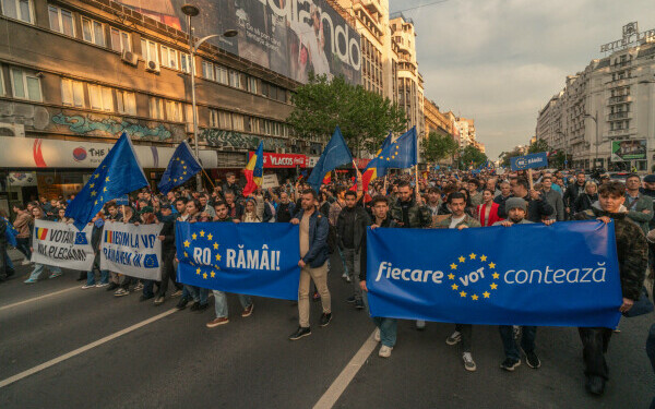 Miting proeuropean în Bucureşti Miting proeuropean în Bucureşti