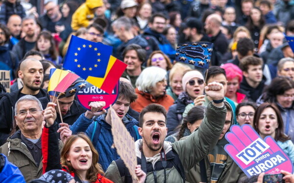 Miting proeuropean în țară Miting proeuropean în țară