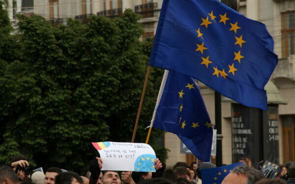 Miting proeuropean în țară Miting proeuropean în țară