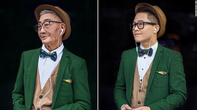 Un fermier de 85 de ani, din China, a fost transformat in fashion icon de nepotul sau. Imaginile s-au viralizat - Imaginea 3