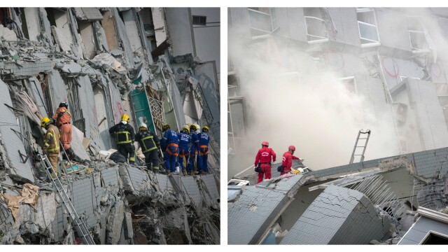 Bilantul cutremurului din Taiwan a crescut la 14 morti si 480 de raniti. Imaginile dezastrului filmate din drona - Imaginea 17
