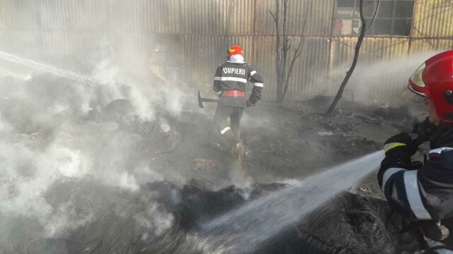 Incendiu violent la un depozit de anvelope, pe centura Capitalei - Imaginea 4