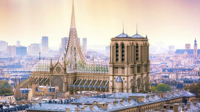 Piscină pe acoperișul Catedralei Notre Dame. Reacția francezilor. GALERIE FOTO - Imaginea 6