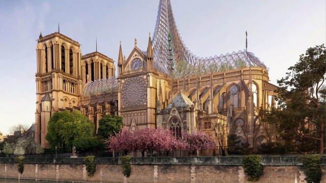 Piscină pe acoperișul Catedralei Notre Dame. Reacția francezilor. GALERIE FOTO - Imaginea 1