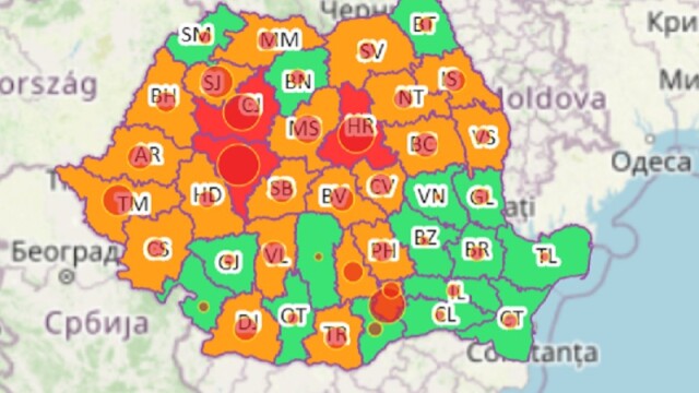Harta IncidenÈ›ei Cazurilor De Covid 19 Ce OraÈ™e Din Romania Au Trecut La Scenariul RoÈ™u Stirileprotv Ro
