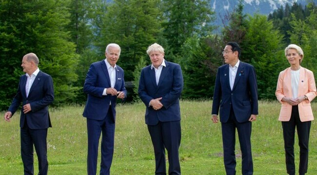 Scholz, Boris Johnson, Joe Biden, Ursula von der Leyen, G7