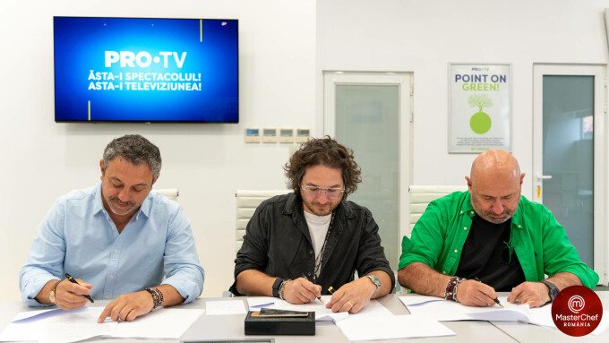 Imagini de la semnarea contractului cu PRO TV, 16 aprilie 2024