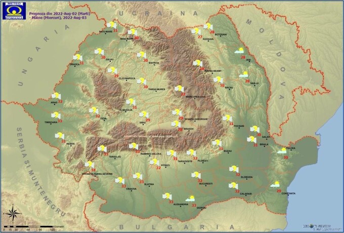 Vremea de maine 3 august 2022