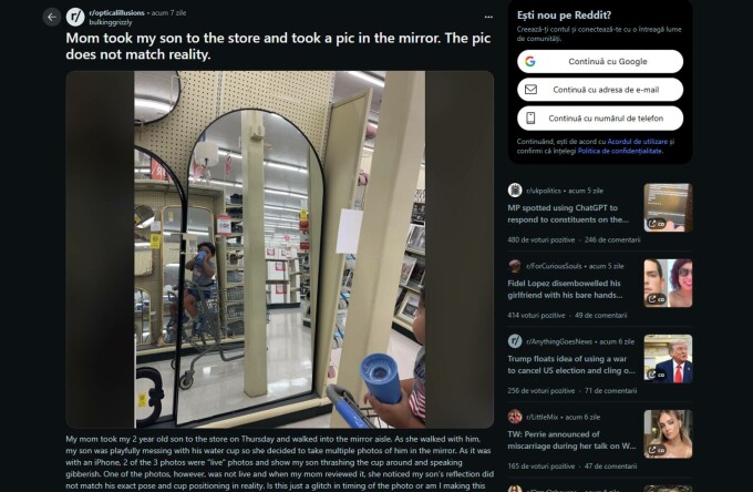 postare reddit copil iluzie optica