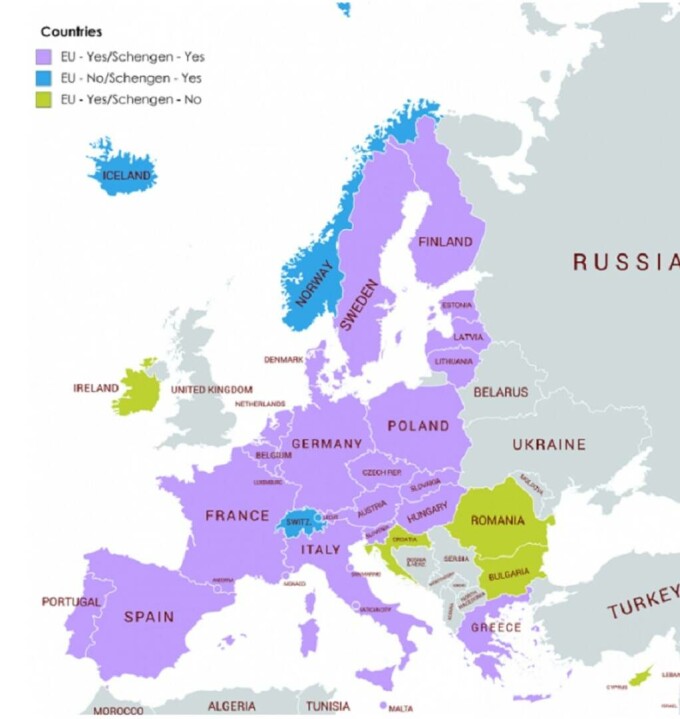 Ce țări din Spațiul Schengen -