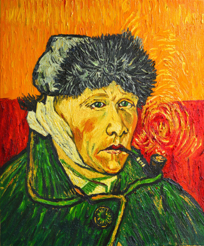 Van Gogh autoportret cu urechea taiata