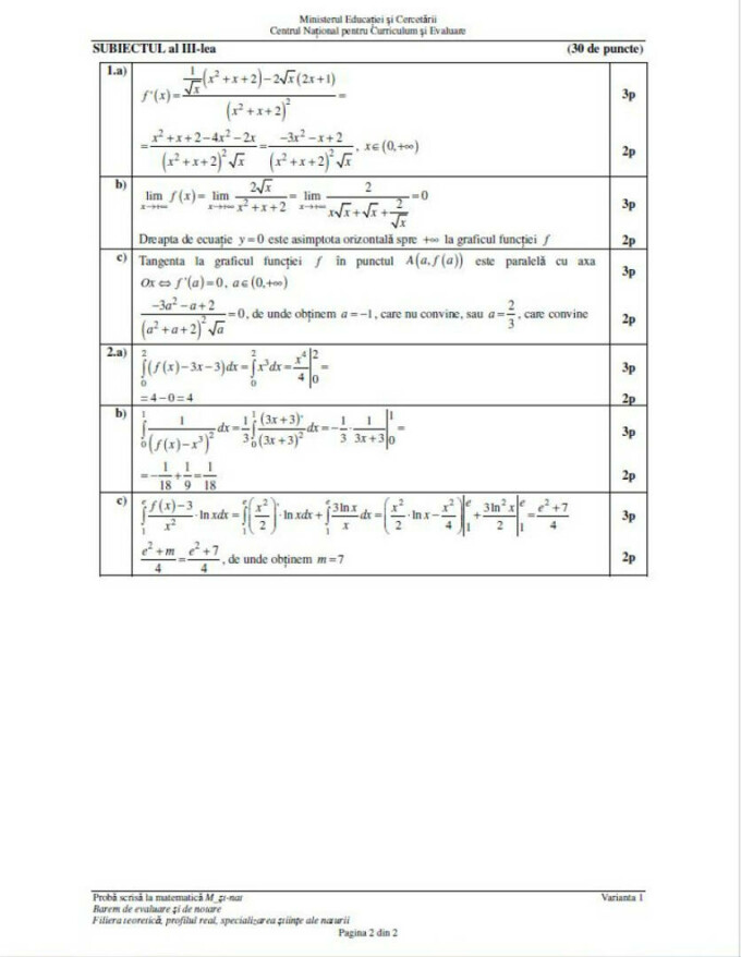 Barem matematica