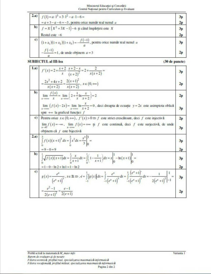 Barem matematica