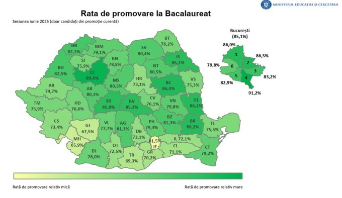 harta rezultate BAC judete
