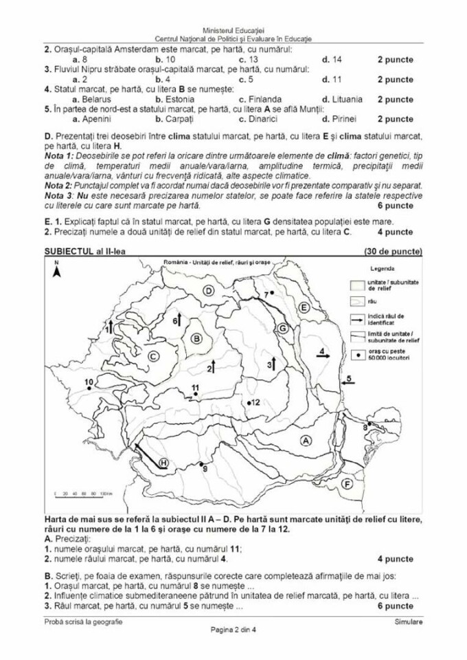 Subiecte geografie simulare bac 2024