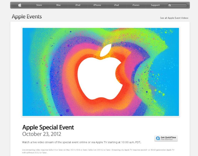 eveniment apple pe site