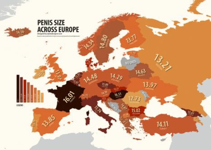 Harta mondială a bărbăţiei: unde trăiesc cei mai dotaţi bărbaţi şi cine sunt codaşii lumii