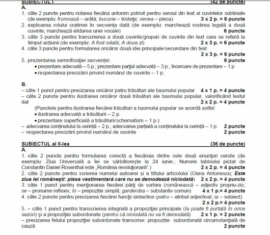 Evaluare Nationala 2015 Subiecte Si Barem Limba Romana Elevii