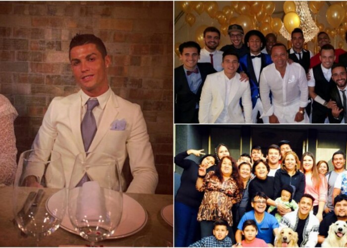 Cum si-au petrecut cei mai tari fotbalisti din lume Revelionul: Ronaldo, alaturi de o femeie misterioasa; Neymar si Alexis au petrecut in familie