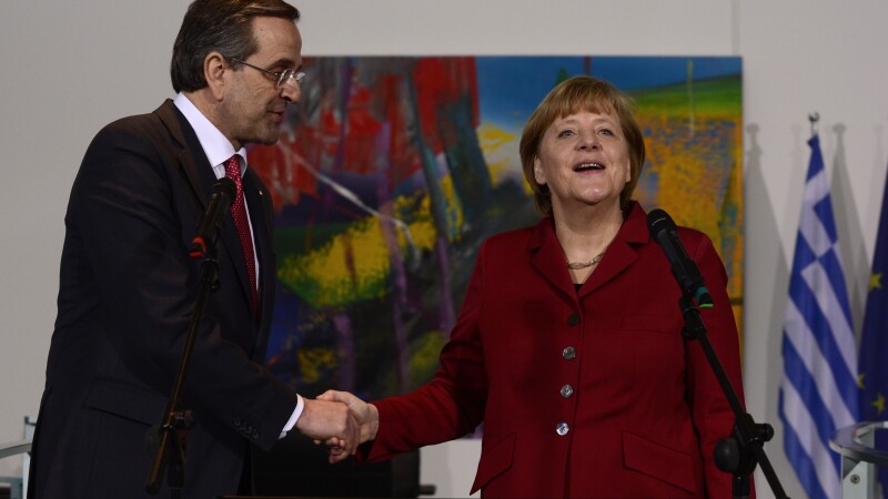 Premierul Antonis Samaras si cancelarul Angela Merkel