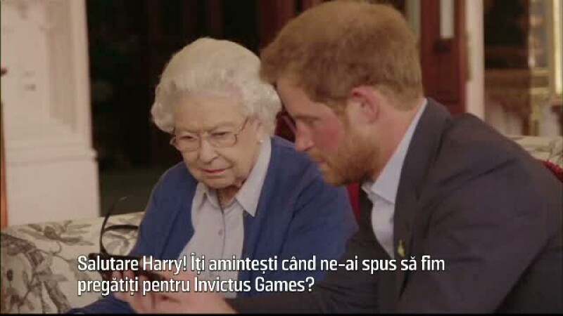 Regina Elisabeta si Printul Harry