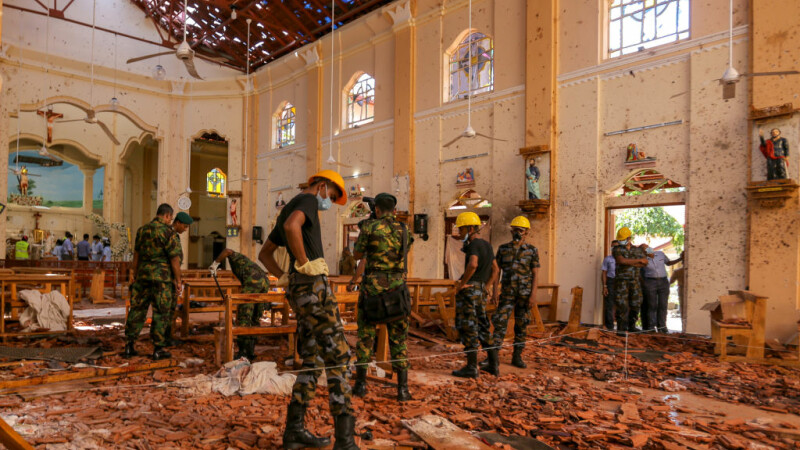 Atentat in Sri Lanka in ziua de Paste: imagini din biserica Sfantul Sebastian din Negombo