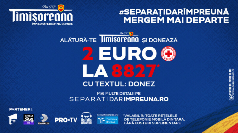 Timișoreana dă startul ințiativei naționale de strângere de fonduri #separațidarîmpreună, alături de Crucea Roșie Română