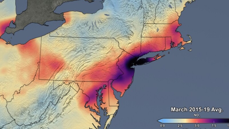 Imaginile NASA care arată cu cât a scăzut poluarea în SUA de la debutul pandemiei