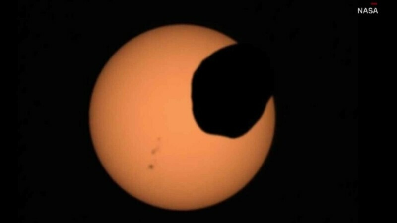 Eclipsă solară spectaculoasă, surprinsă de roverul Perseverance de pe Marte