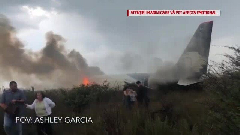 Momentul prăbuşirii avionului din Mexic, filmat de un pasager