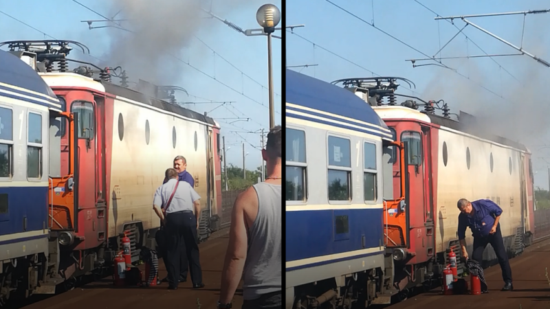 Incendiu violent la o locomotivă în gara Buda. Aproximativ 350 de călători, evacuați