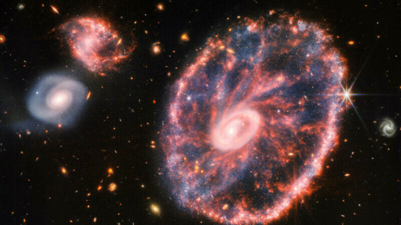 lung Inhibit Like Telescopul James Webb dezvăluie o imagine spectaculoasă a galaxiei  Cartwheel - Stirileprotv.ro