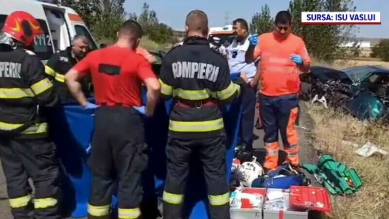 Accident grav la Zorleni, Vaslui, după ce o șoferiță a intrat pe contrasens