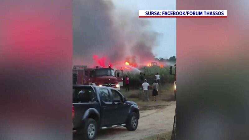 Incendii de vegetație în Thassos