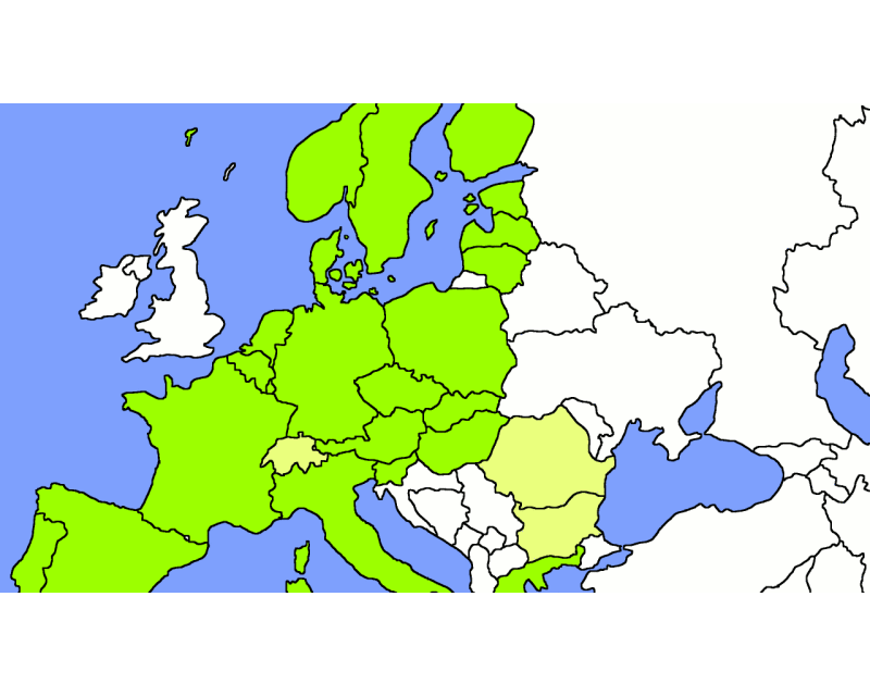 Harta tarilor din Schengen